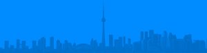 Skyline of Toronto with blue colour